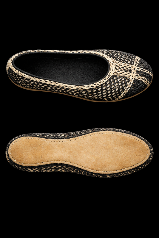 Tensengral Experimental FootwearPatterned Ballet Flat with Leather Sole
