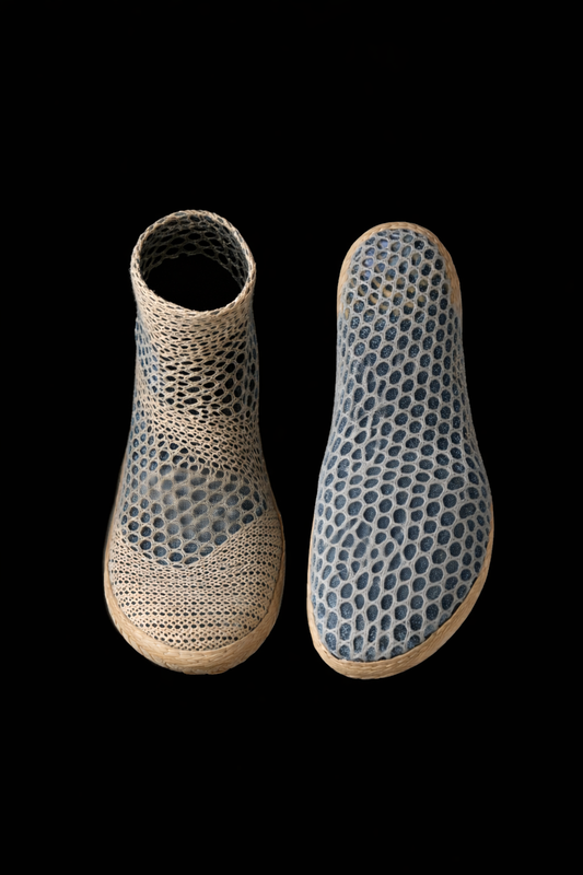 Tensengral Experimental Footwear PatternedBoot with Rubber Coating