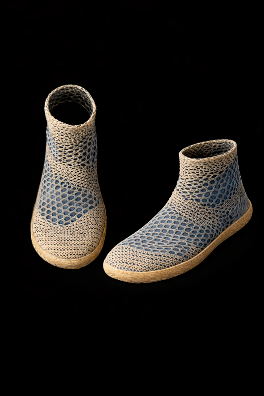 Tensengral Experimental Footwear PatternedBoot with Rubber Coating